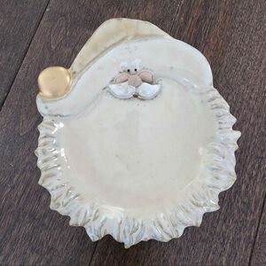 Vintage Santa stoneware pottery Small plate